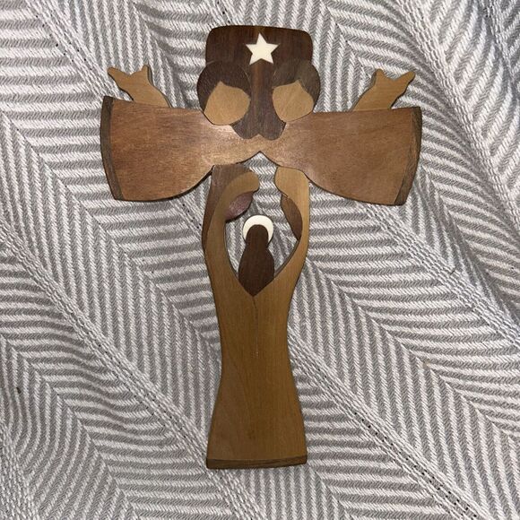 Siwok Handcrafted Wood‎ Cross Star Salta Argentina Nativity Christmas Art C1 - Picture 1 of 3